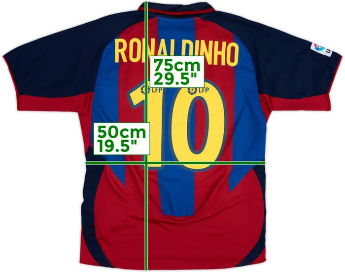2003-04 Barcelona Home Shirt Ronaldinho #10 - 8/10 - (M)
