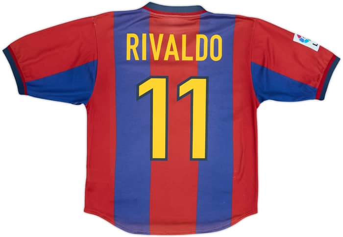 1998-00 Barcelona Home Shirt Rivaldo #11 - 6/10 - (S)