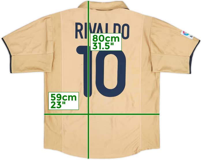2001-03 Barcelona Away Shirt Rivaldo #10 - 6/10 - (L)