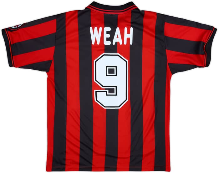 1996-97 AC Milan Home Shirt Weah #9 - 7/10 - (M)