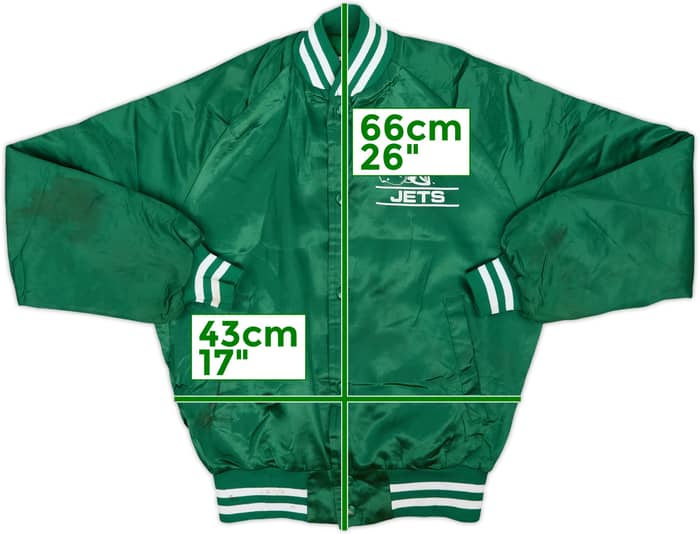 1990s New York Jets Chalk Line Satin Varsity Jacket - 6/10 - (L.Boys)