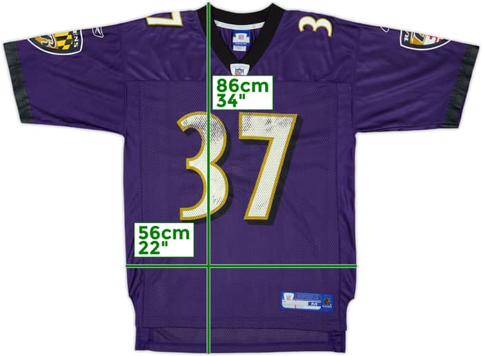 2005 Baltimore Ravens Sanders #37 Reebok On Field Home Jersey - 7/10 - (M)