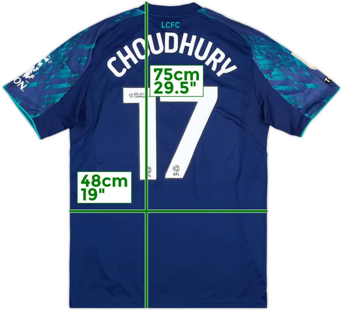 2025-26 Leicester Match Issue Away Shirt Choudhury #17