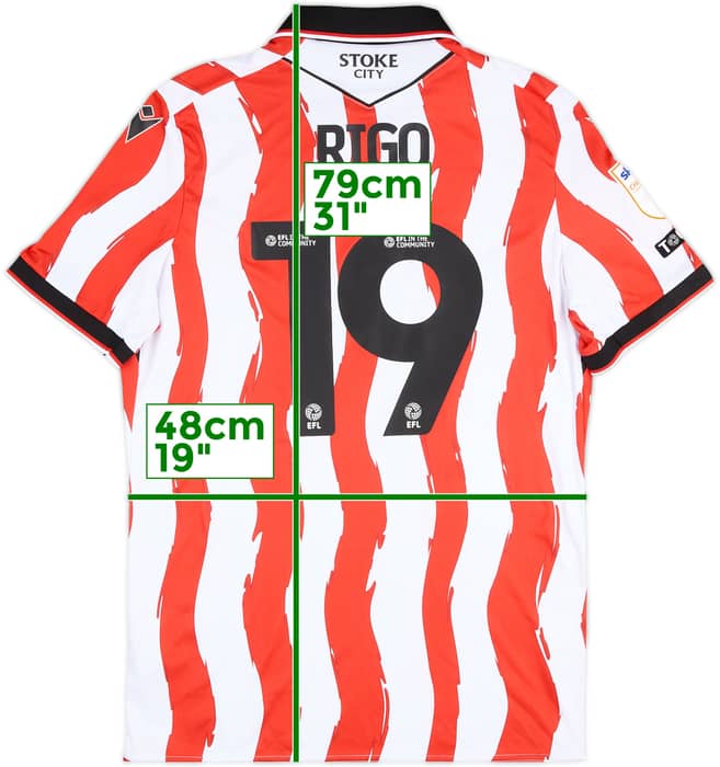2025-26 Stoke Match Issue Home Shirt Rigo #19