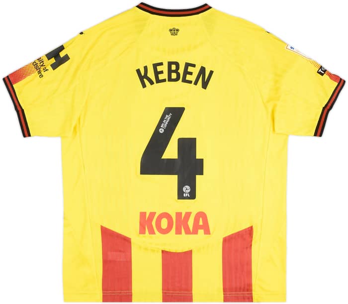 2025-26 Watford Match Issue Home Shirt Keben #4