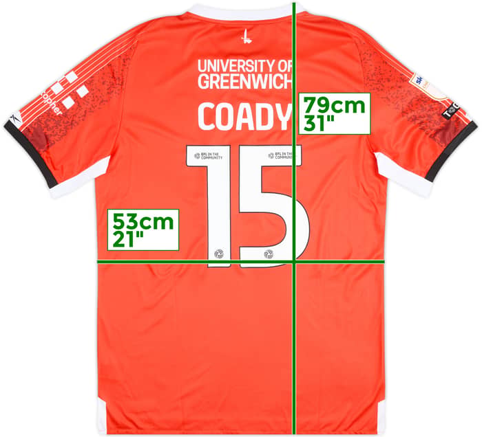 2025-26 Charlton Match Issue Home Shirt Coady #15