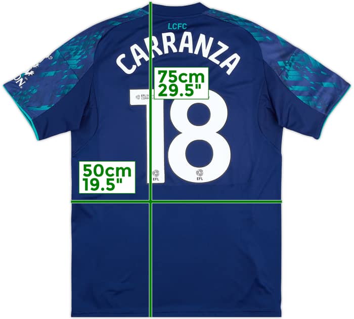 2025-26 Leicester Match Issue Away Shirt Carranza #18