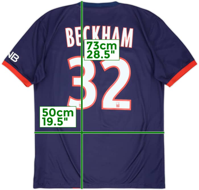 2013-14 Paris Saint-Germain Home Shirt Beckham #32 - 6/10 - (M)