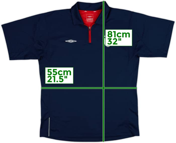 2004-05 England Umbro 1/4 Zip Polo Shirt - 8/10 - (L)