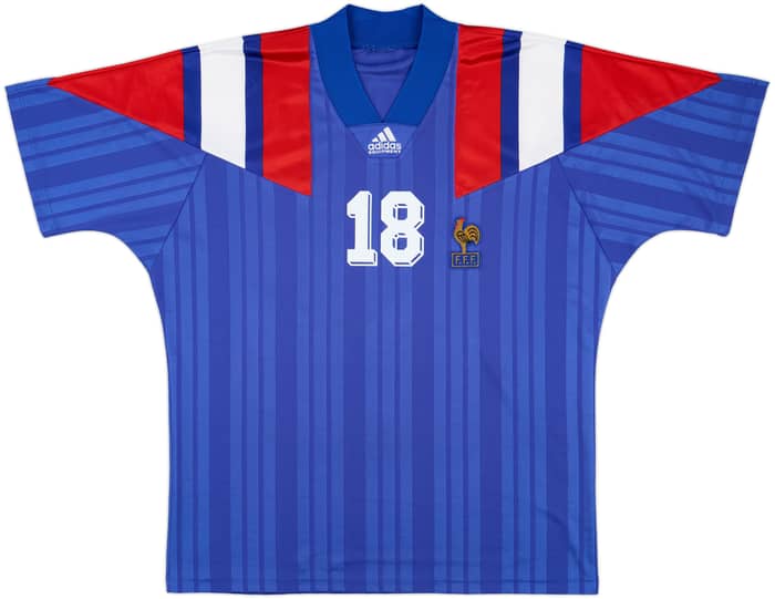 1992-94 France Home Shirt Cantona #18 - 8/10 - (XXL)