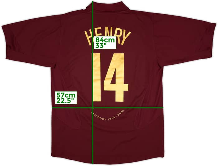 2005-06 Arsenal Home Shirt Henry #14 - 9/10 - (XL)