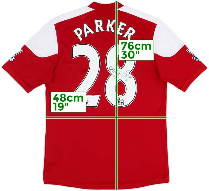 2013-15 Fulham Signed Away Shirt Parker #28 - 5/10 - (M)