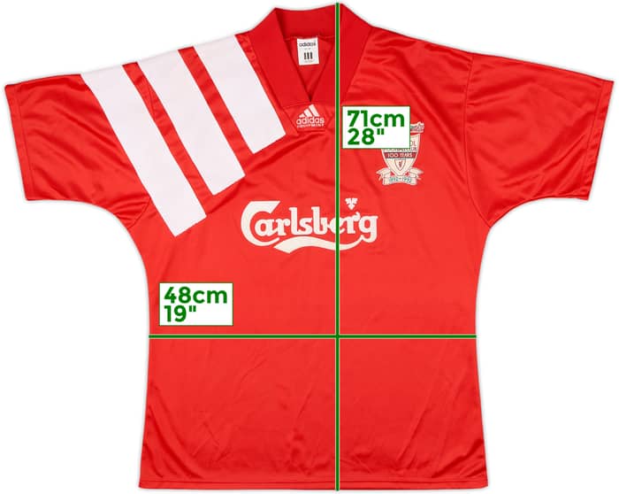 1992-93 Liverpool Centenary Home Shirt - 8/10 - (L)