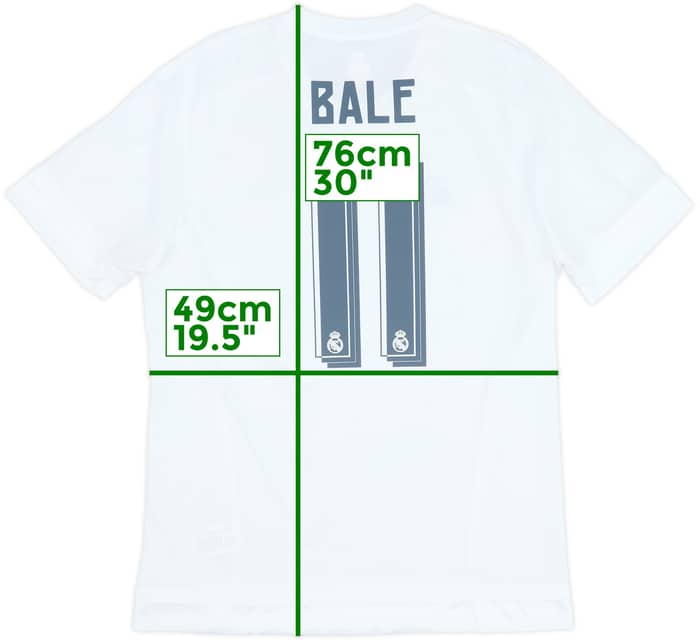 2015-16 Real Madrid Camiseta Local Bale #11 - 9/10 - (L)