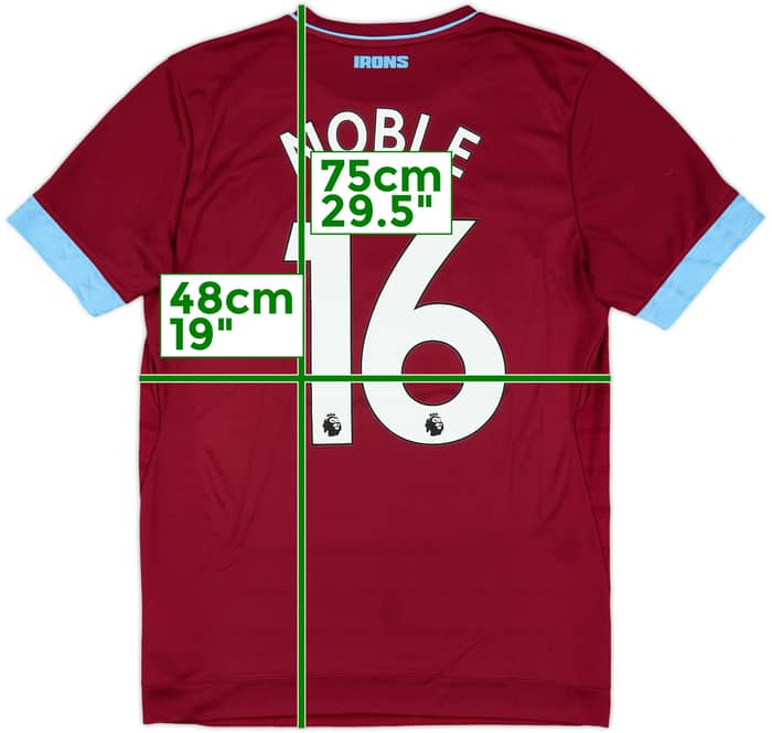 2018-19 West Ham Home Shirt Noble #16 - 8/10 - (M)