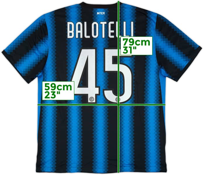 2010-11 Inter Milan Home Shirt Balotelli #45 - 8/10 - (XL)