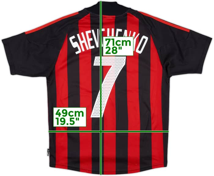 2002-03 AC Milan Home Shirt Shevchenko #7 - 8/10 - (S)