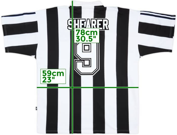 1995-97 Newcastle Home Shirt Shearer #9 - 9/10 - (XL)