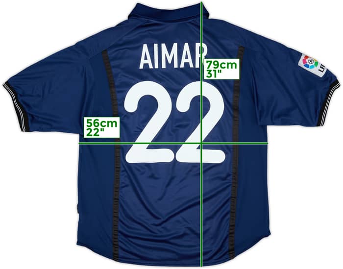 2000-01 Valencia Away Shirt Aimar #22 - 7/10 - (L)