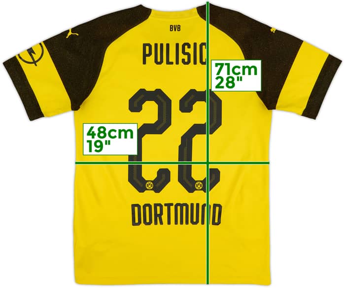 2018-19 Borussia Dortmund Home Shirt Pulisic #22 - 6/10 - (M)