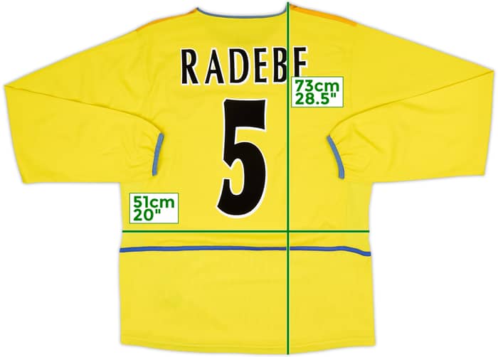 2002-03 Leeds United Away L/S Shirt Radebe #5 - 9/10 - (M)