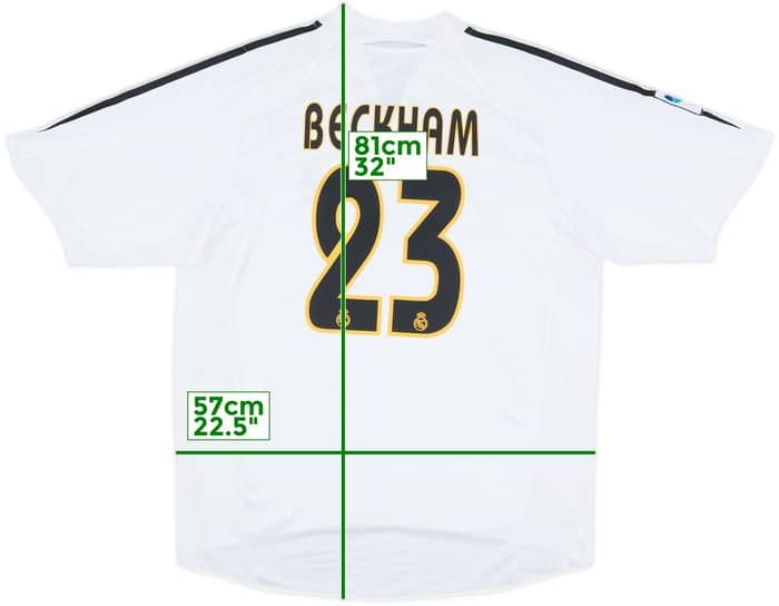 2004-05 Real Madrid Home Shirt Beckham #23 - 7/10 - (L)
