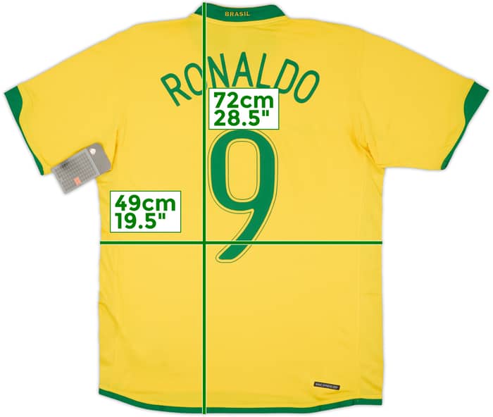 Camiseta de local de Brazil Ronaldo #9 (M) 2006-08