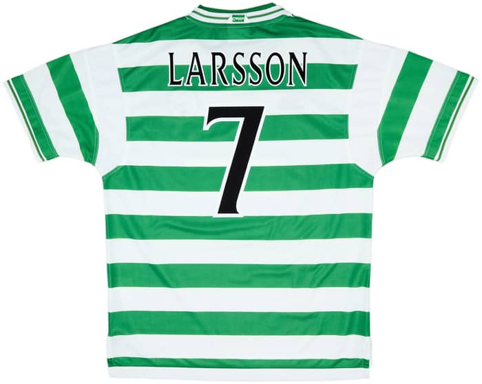 1999-01 Celtic Home Shirt Larsson #7 - 9/10 - (XL)