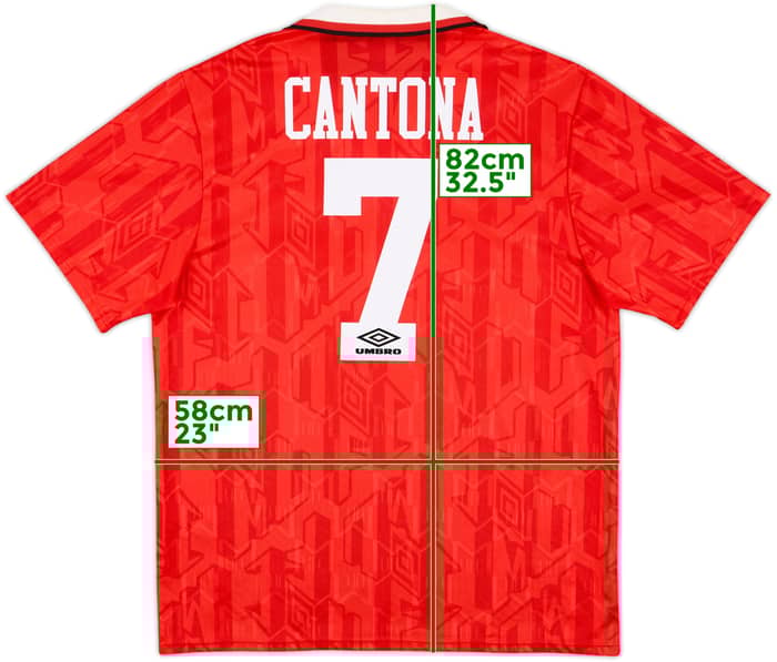 1992-94 Manchester United Home Shirt Cantona #7 - 8/10 - (XL)