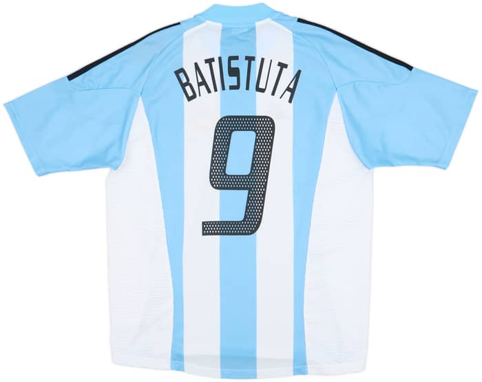 2002-04 Argentina Home Shirt Batistuta #9 - 9/10 - (M)