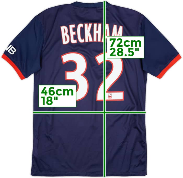 2013-14 Paris Saint-Germain Home Shirt Beckham #32 - 8/10 - (S)