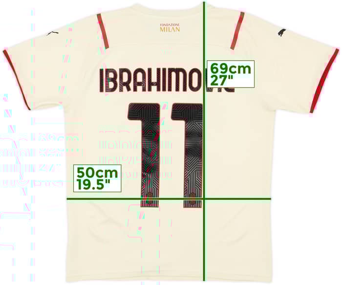 2021-22 AC Milan Away Shirt Ibrahimovic #11 - 7/10 - (M)