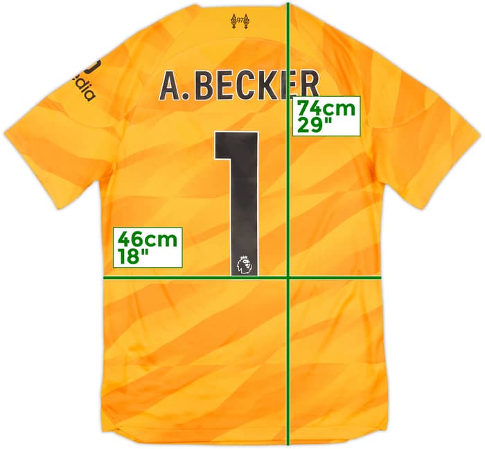 2023-24 Liverpool GK S/S Shirt A.Becker #1 - 10/10 - (S)