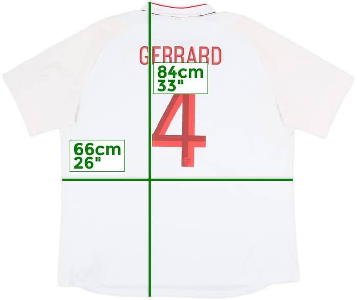 2012-13 England Home Shirt Gerrard #4 - 6/10 - (3XL)
