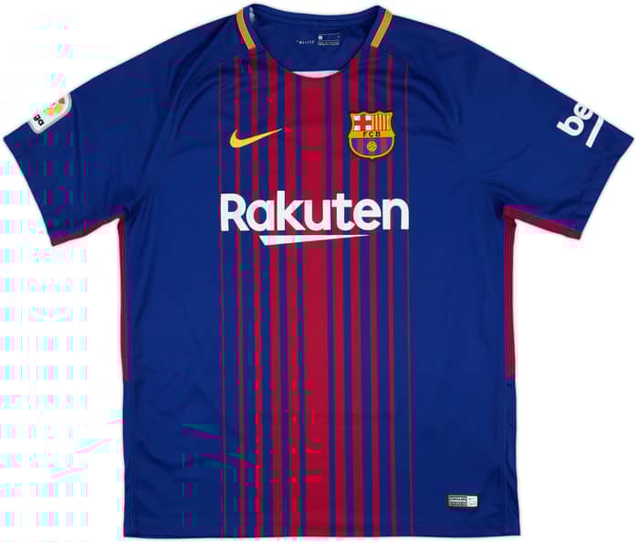 2017-18 Barcelona Home Shirt Suarez #9 - 10/10 - (L)