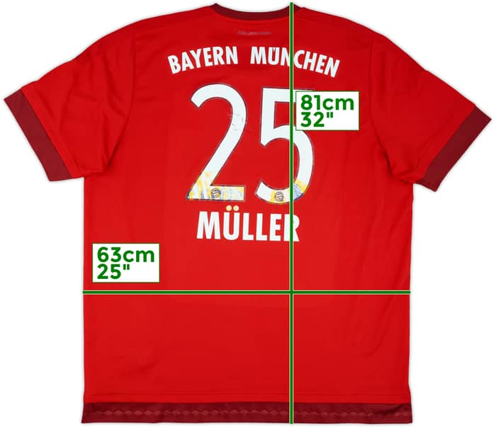 2015-16 Bayern Munich Home Shirt Muller #25 - 5/10 - (XXL)