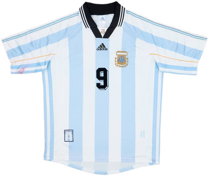 1998-99 Argentina Home Shirt Batistuta #9 - 7/10 - (M)