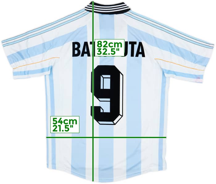 1998-99 Argentina Home Shirt Batistuta #9 - 7/10 - (M)