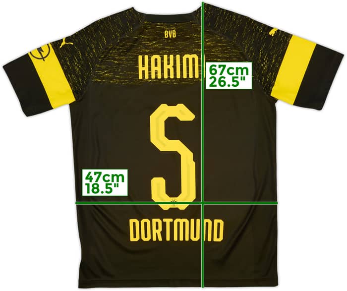 2018-19 Borussia Dortmund Away Shirt Hakimi #5 - 10/10 - (XL.Boys)