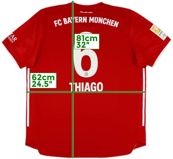 2020-21 Bayern Munich Authentic Home Shirt Thiago #6 - 6/10 - (XL)