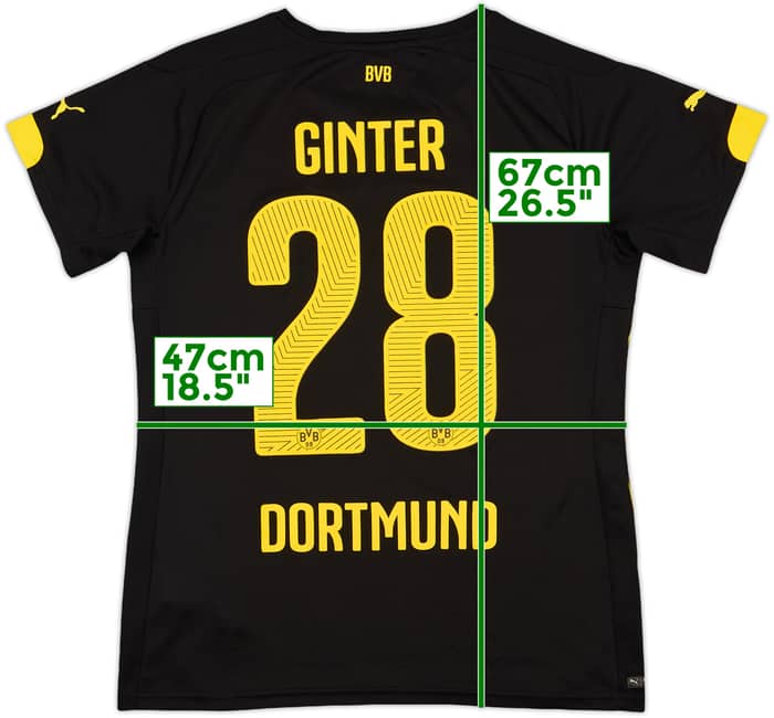 2014-16 Borussia Dortmund Away Shirt Ginter #28 - 8/10 - (Women's M)
