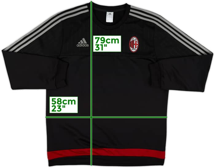 2015-16 AC Milan adidas Sweat Top - 9/10 - (XL)