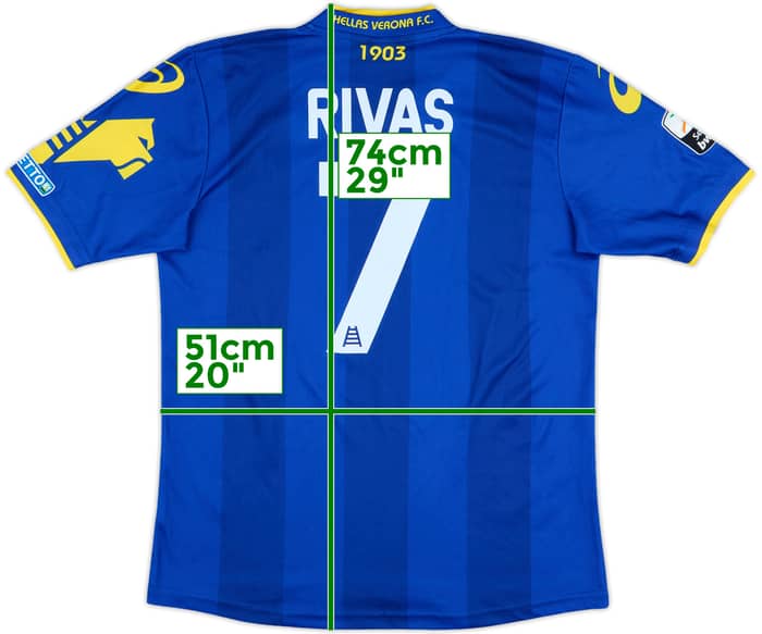 2012-13 Hellas Verona Match Issue Home Shirt Rivas #7