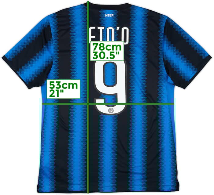 2010-11 Inter Milan Home Shirt Eto'o #9 - 7/10 - (L)