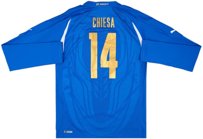 2010-12 Italy Authentic Home L/S Shirt Chiesa #14 - 8/10 - (XL)