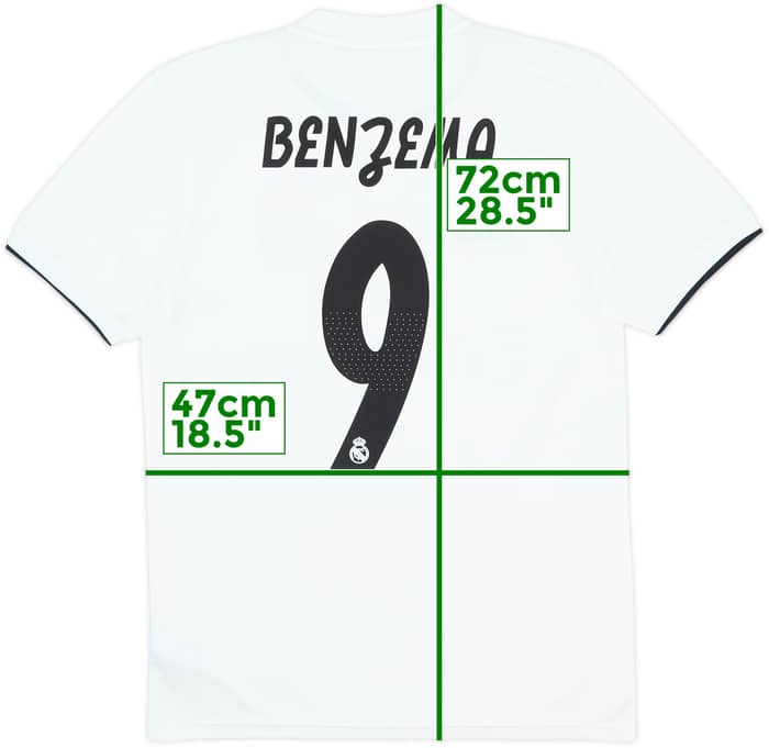 2018-19 Real Madrid Home Shirt Benzema #9 - 6/10 - (S)