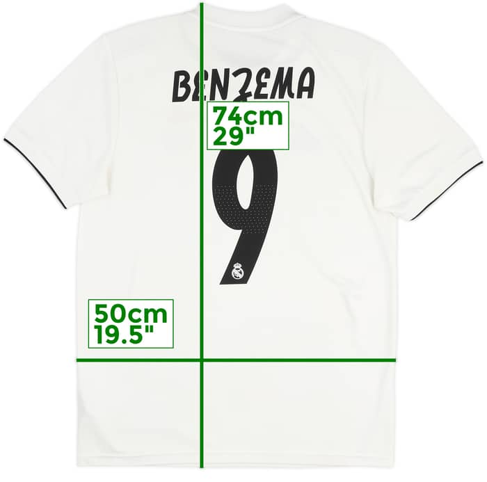 2018-19 Real Madrid Home Shirt Benzema #9 - 6/10 - (M)