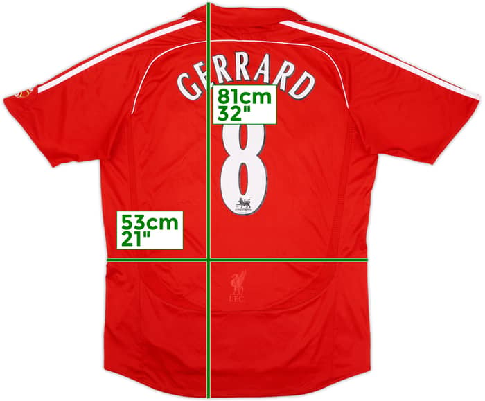 2006-08 Liverpool Camiseta de local Gerrard #8 - 6/10 - (L)