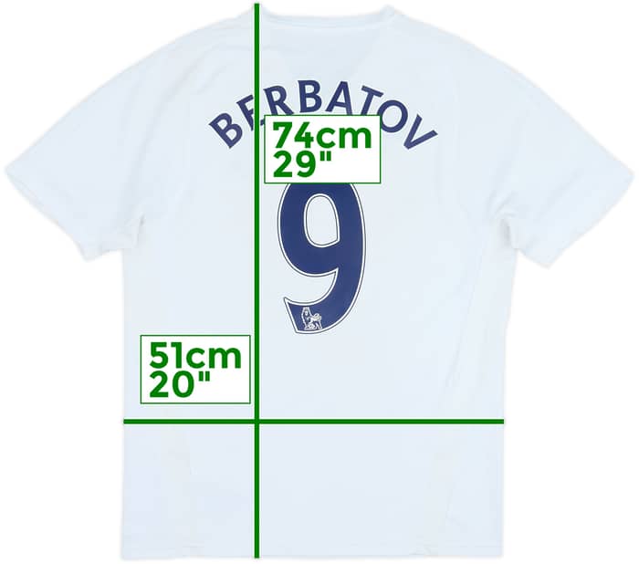 2007-08 Tottenham Home Shirt Berbatov #9 - 6/10 - (M)