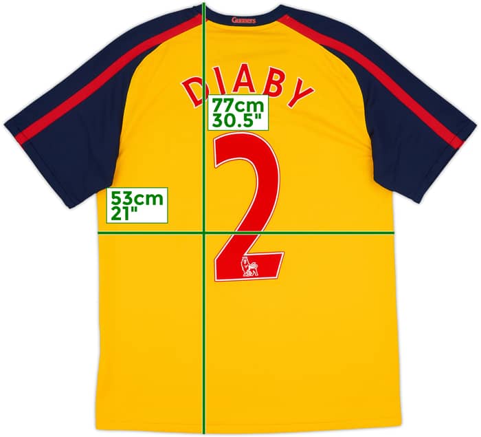 2008-09 Arsenal Away Shirt Diaby #2 - 8/10 - (M)